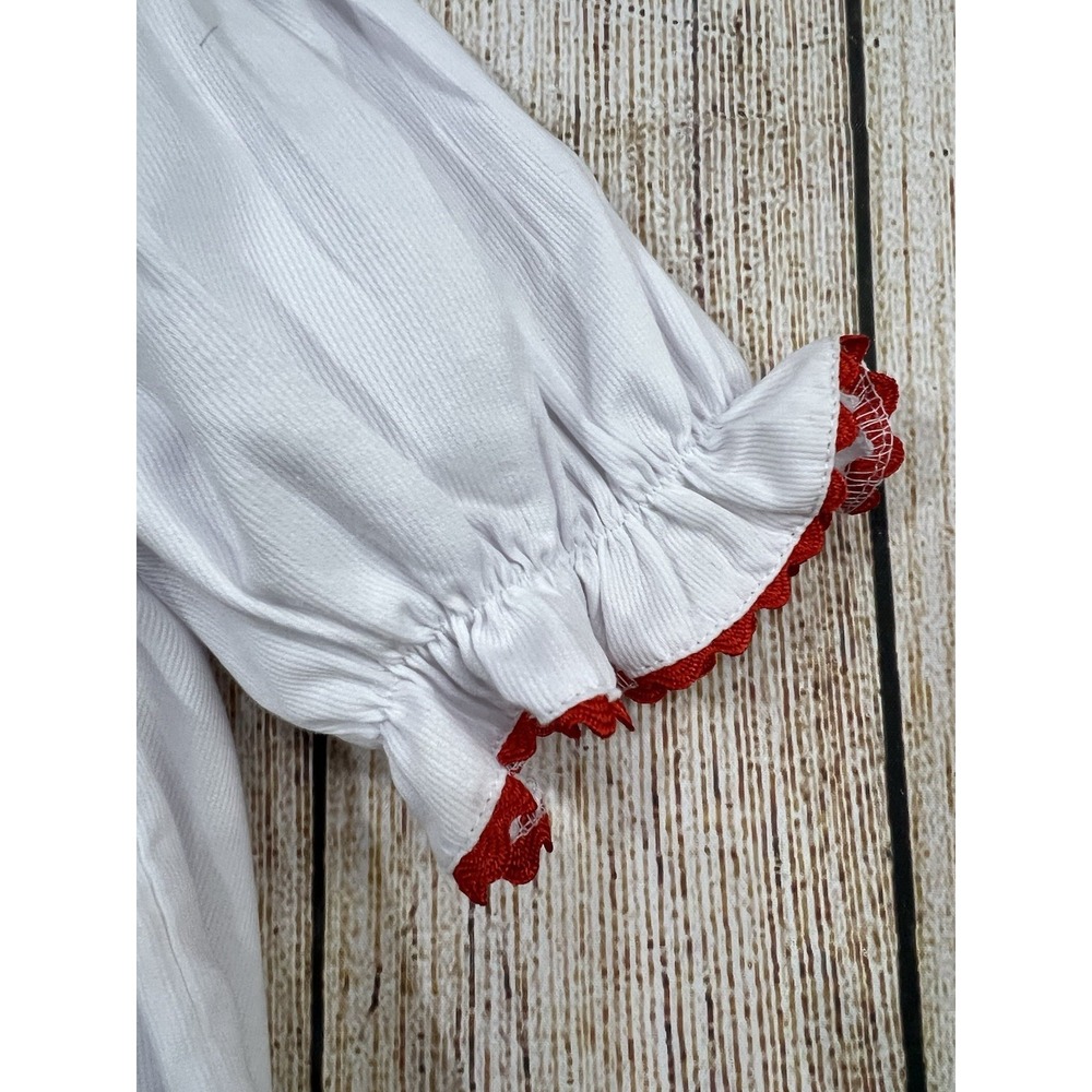The Trendy Toddler Smocked Dress White Sz 5 Embroidered Christmas Tree Heirloom - Picture 3 of 8